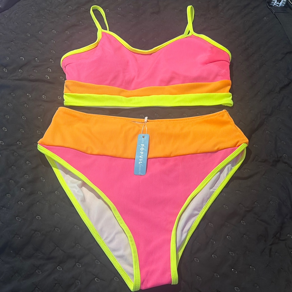 Women’s Swim Set - Pink, Orange, and Yellow